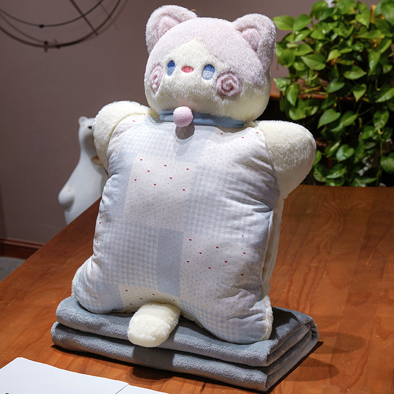 Cojín Almohada Calientamanos de Gato de Poliéster para Sofá y Dormitorio