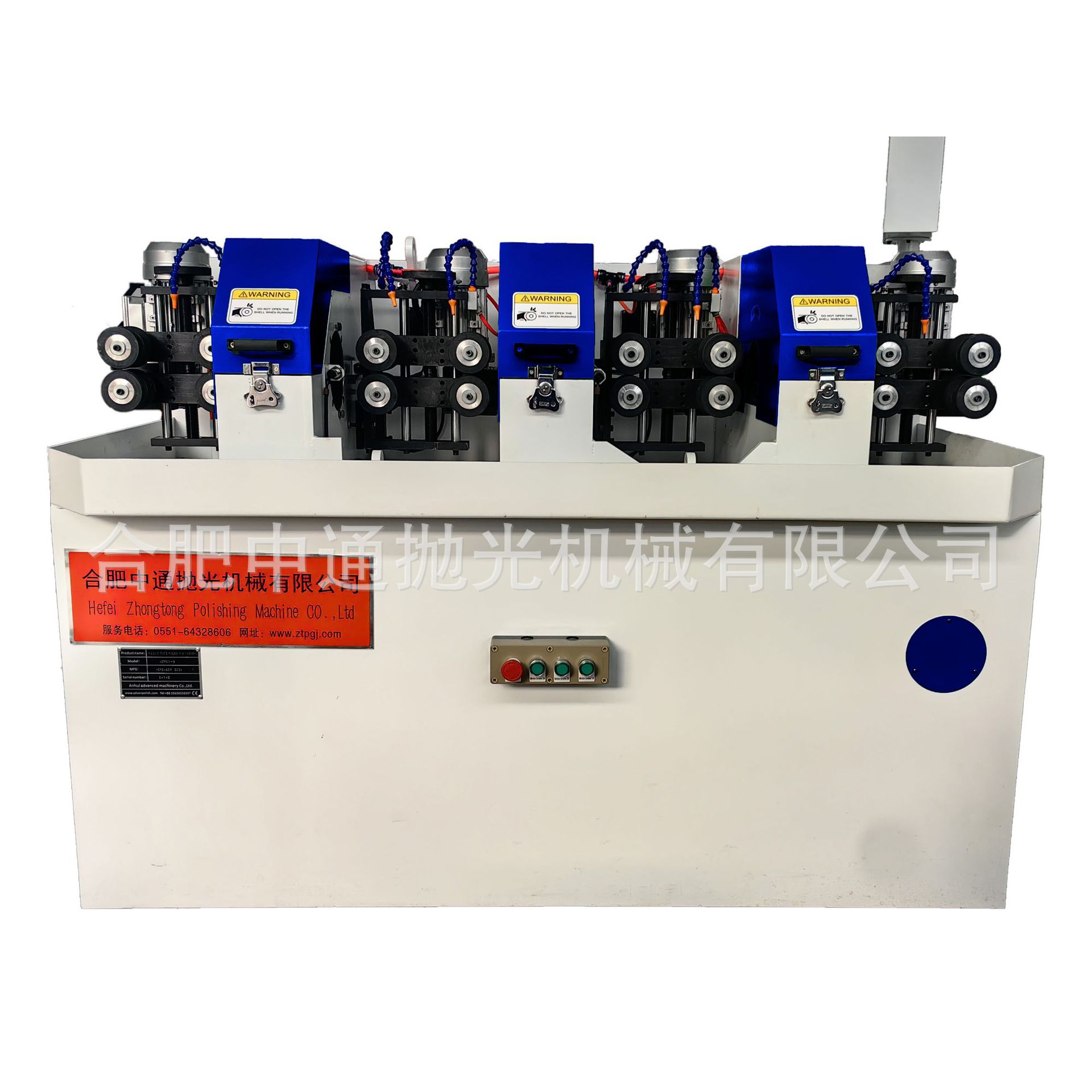 圆管抛光机 圆管打磨机 三磨头圆管打磨抛光设备