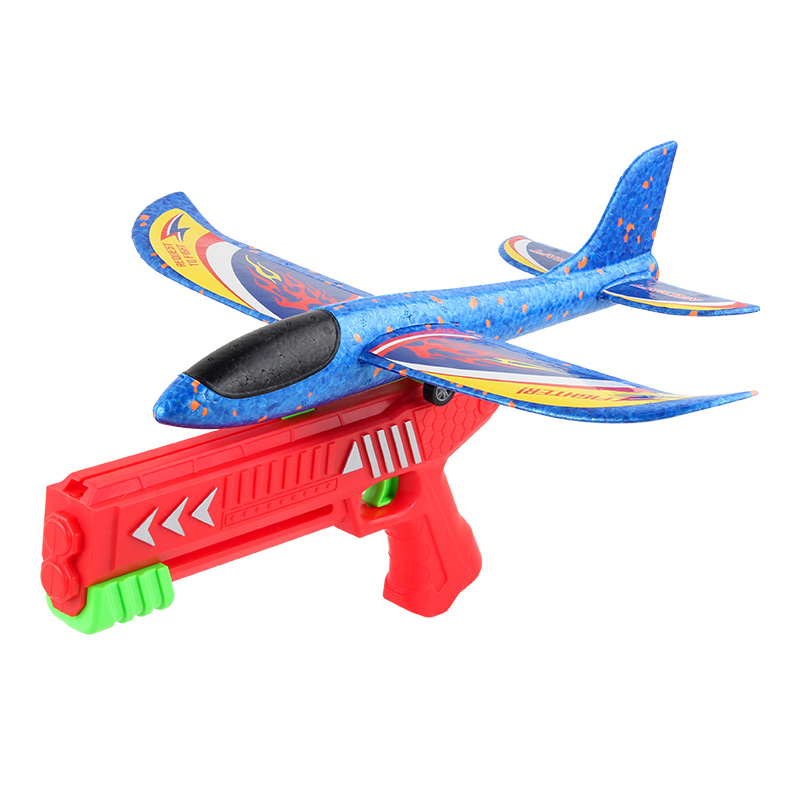 Juguetes de ocio para niños Catapulta de espuma Pistola de aviones Lanzamiento de un clic Lanzamiento de espuma EPP Juguetes deportivos para interiores y exteriores