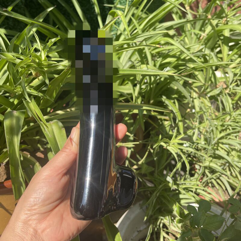 天然水晶黑曜石水晶按摩棒摆件 图 4