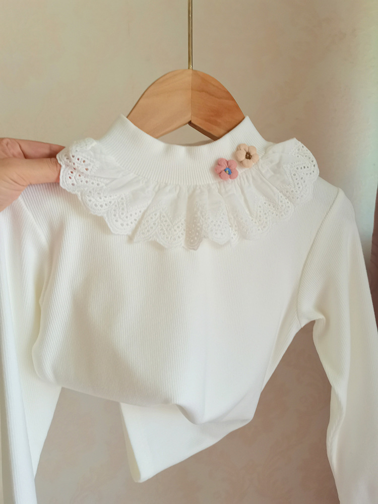 Girls' bottoming shirt children's round neck half turtleneck 2025…