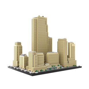 Building Blocks Cross-Border Moc-178781 New York Rockefeller Center 1/800 Scale Building Kit 5999