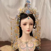 Древний китайский стиль династии Хань, европейская корона феникса, костюм Xiuhe, заколка для волос, аксессуары с кисточками, глазурованный цветок, набор аксессуаров для волос, сказочный дух