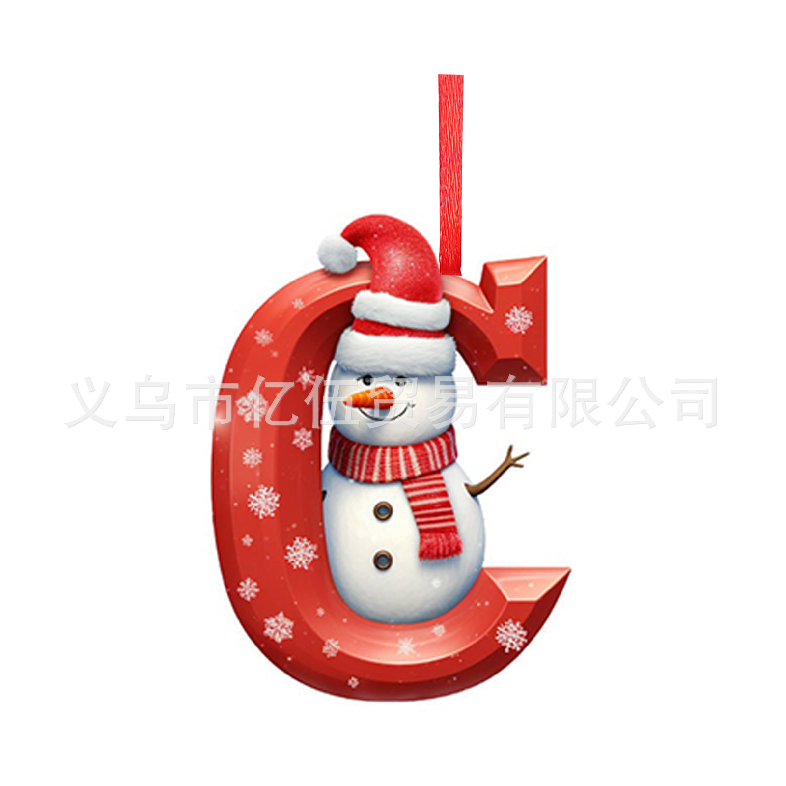 Nuevos productos transfronterizos 26 letras muñeco de nieve bebé colgante de Navidad acrílico plano árbol de Navidad decoración para el hogar colgante image 8