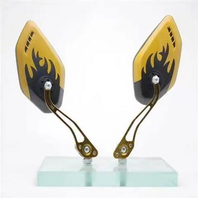 flame pattern, Motorcycle rearview mirror - 2680-rearview-mirror-gold