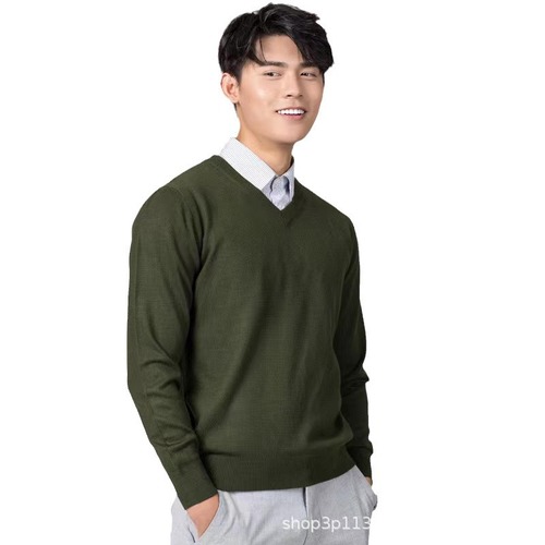  Autumn and Winter New Korean Style Men's Round Neck Large Size Wool Sweater Knitted Loose Solid Color Men's Sweater Underwear 