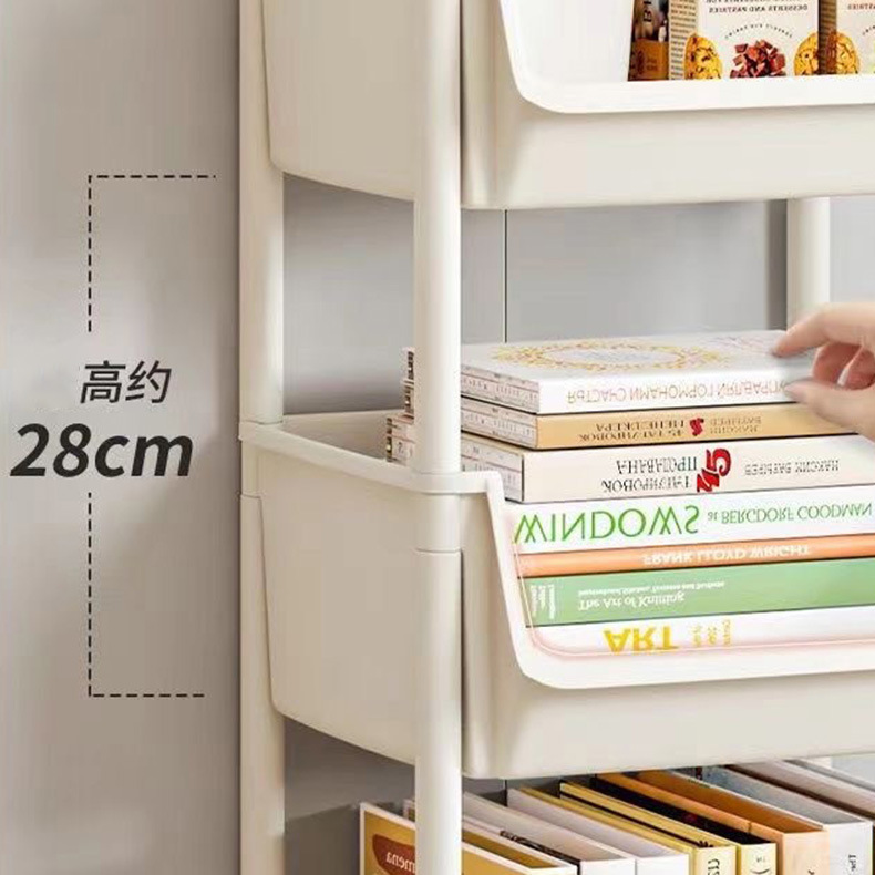 Periódico rack al por mayor snack sundries libro rack salón estudio cocina baño móvil casa piso rack de almacenamiento