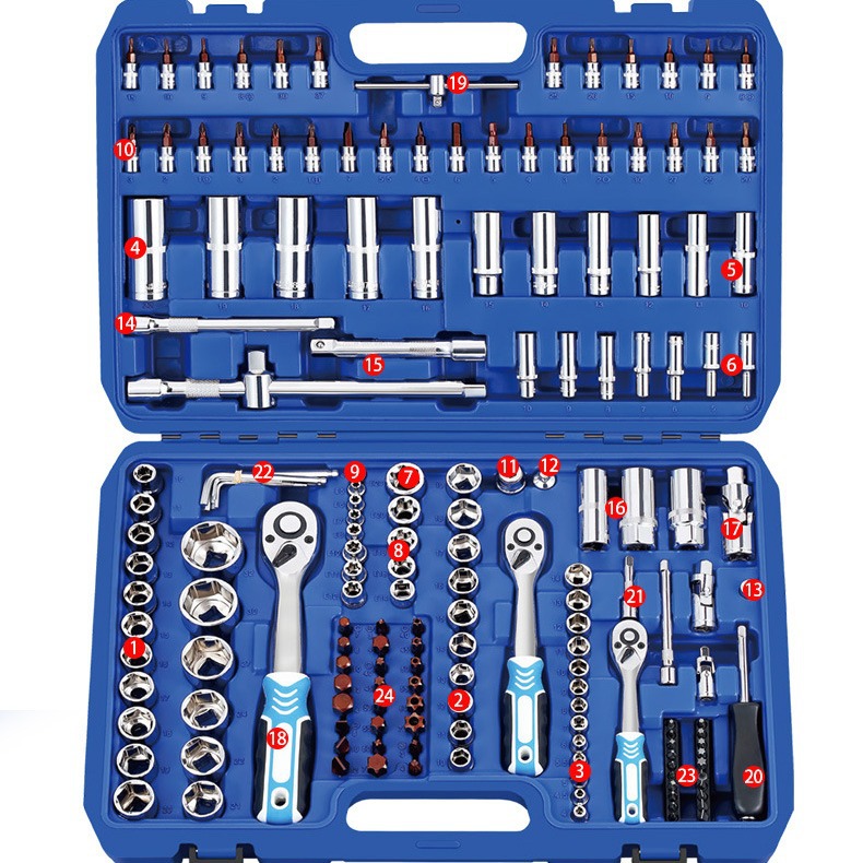 자동차 하드웨어 도구 상자 172 세트 72 치아 자동 수리 도구 세트 필수 공장 직접 자동차 수리점
