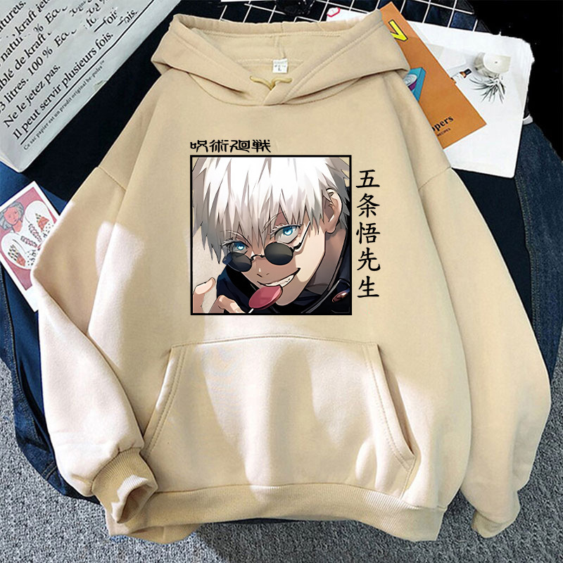 New Anime Hoodie Cool Gojo Satoru Printed Round Neck Long