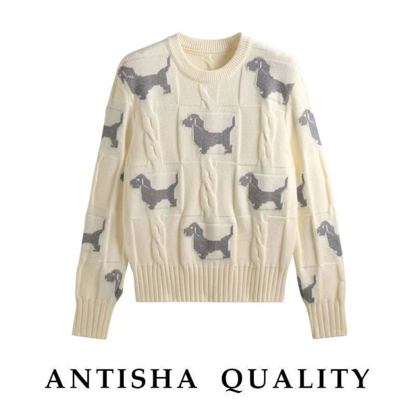 Cardigan with a round collar