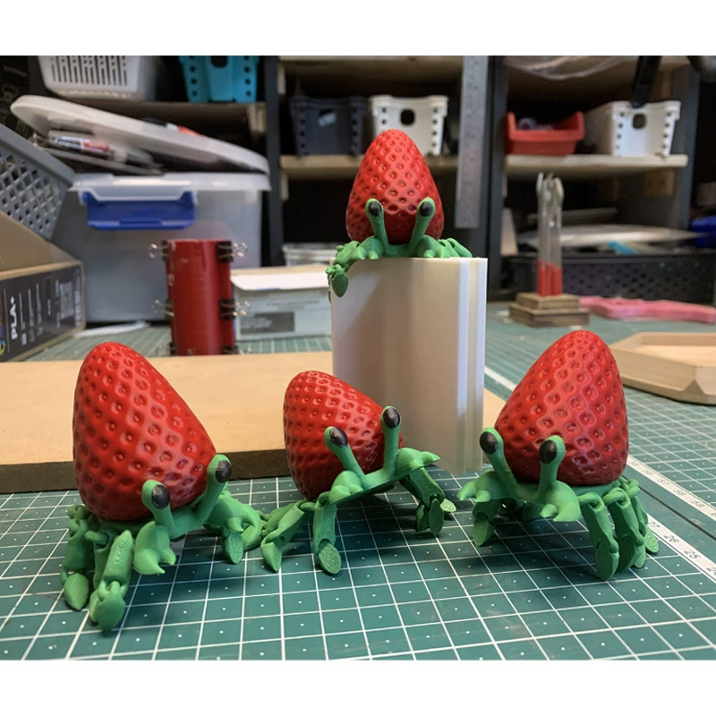 跨境新款Strawberry Crab клубника-краб подвижная joints игрушка 3D-печать маленький сувенир