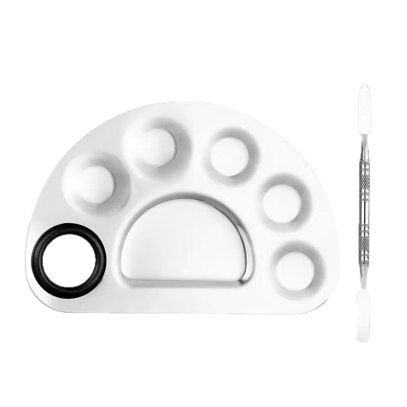 Paleta de maquillaje, base líquida de maquillaje, corrector, paleta de anillos, paleta de colores profesional de acero inoxidable con paleta