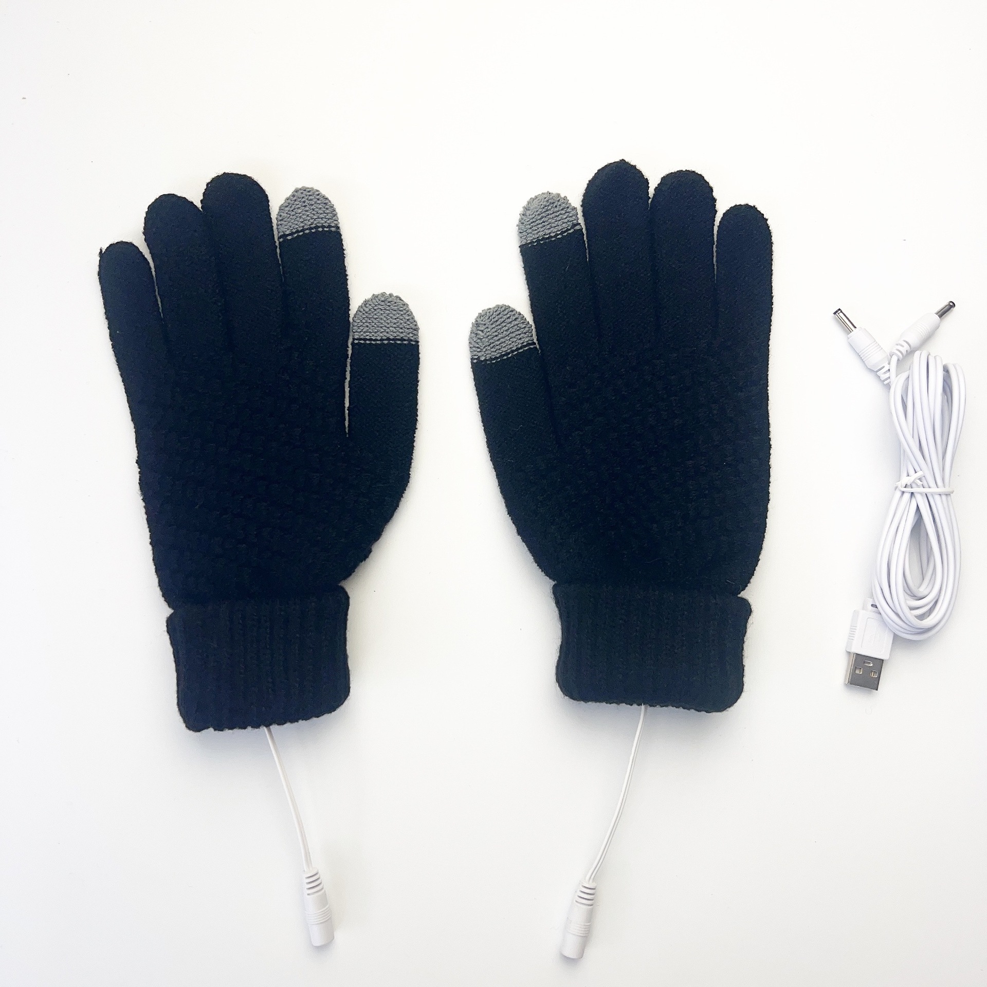 A cuadros de manga larga invierno pantalla táctil térmica suministro directo de fábrica Guantes eléctricos USB exclusivos transfronterizos 5-Dedo de punto de piña