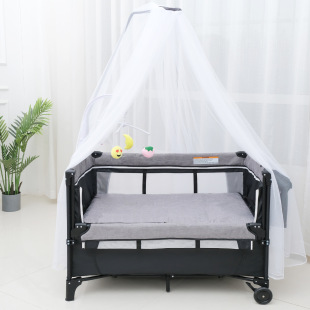 Wholesale Foldable Baby Crib Movable Newborn Splicing Bed Portable Play Bed Baby Diaper Table with Wheels