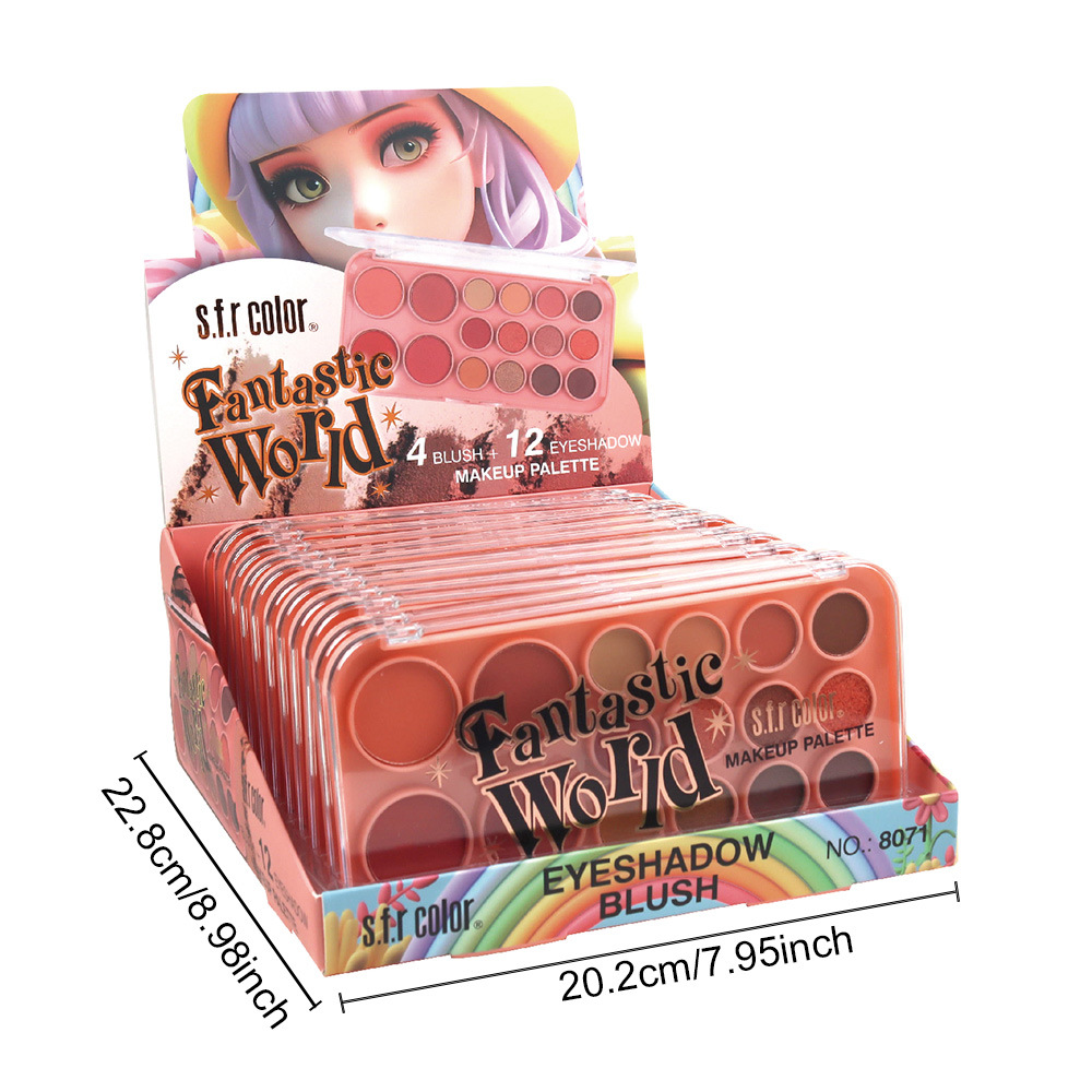 s.f.r color comercio exterior al por mayor fácil de colorear perla matte eye shadow blush 2 en 1 bandeja de maquillaje multifuncional
