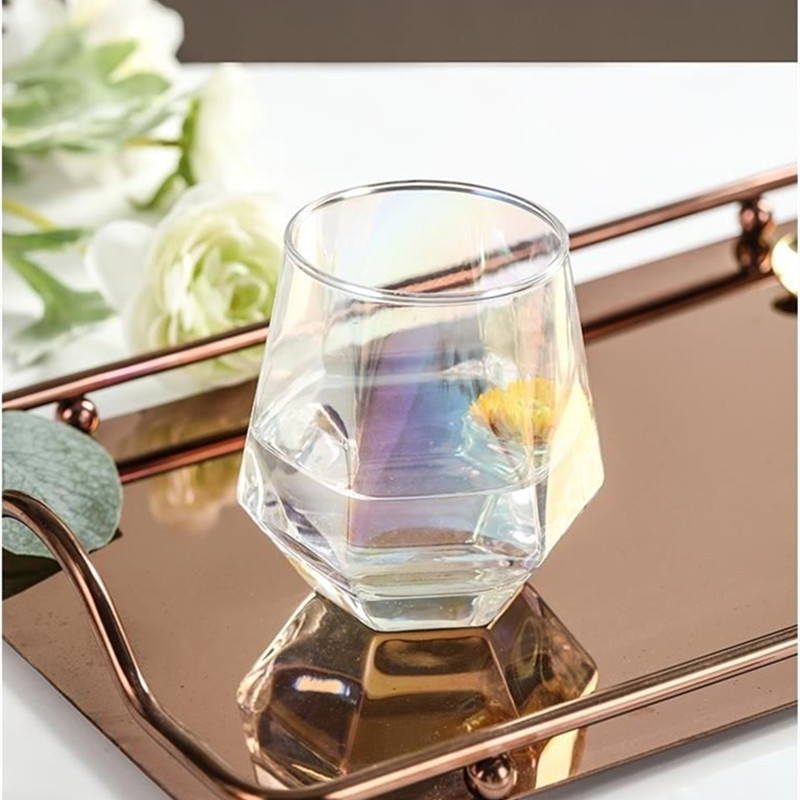 Internet celebridad vidrio enjuague bucal taza I agua hexagonal taza traje whisky copa de vino colorido taza hexagonal taza de la bebida taza