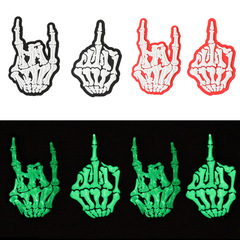 New Glow-in-the-Dark Finger PVC 3D Stereo Soft Gel Magic Tape Stamp Personality Skull Middle Finger Arm Band