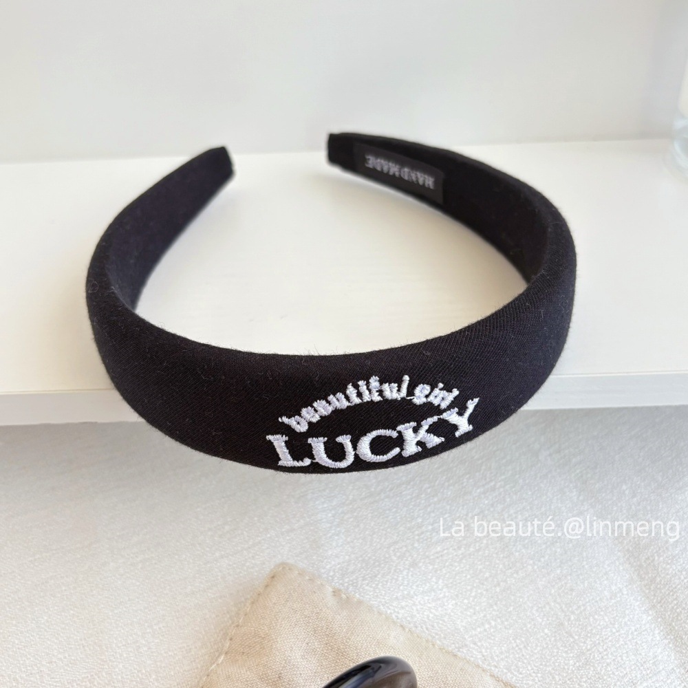 Diadema superior de cráneo alto Diadema de fragancia pequeña negra de alta calidad Diadema de estilo perla coreana arco simple cueva para el cabello accesorios para el cabello femenino