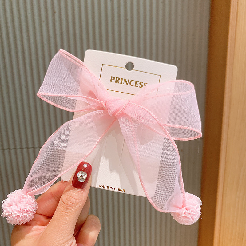 Korean Cute Children's Net Yarn Bow Hairpin display picture 7