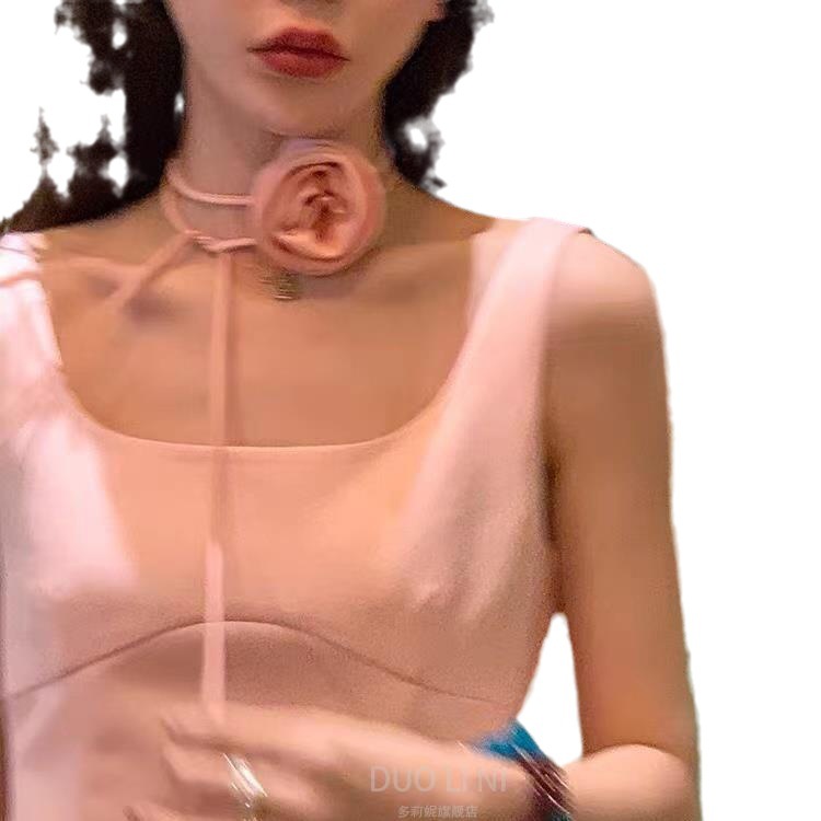 Cuello Rosa ~ pulsera collar de doble uso accesorios francés retro flor Correa collar nicho collar dulce conjunto