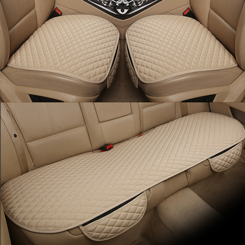 Cojín lavable del asiento de coche cuatro estaciones cojín de asiento de lino universal cojín de asiento de camioneta de tres piezas cojín de asiento individual