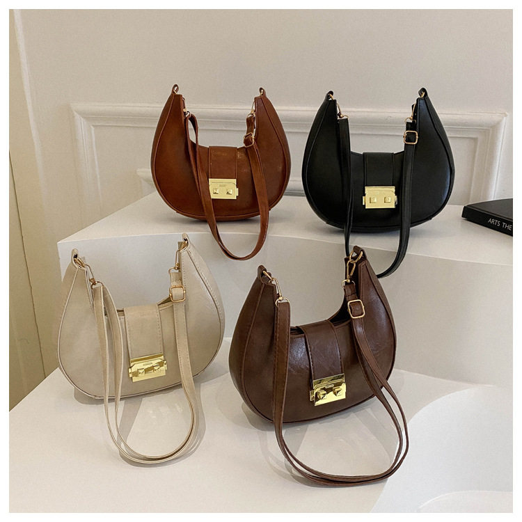 Nuova borsa a tracolla minimalista per donna, versione coreana, borsa sotto le ascelle dolce e straniera, tendenza invernale popolare, borsa da donna a forma di mezzaluna_voghion.com