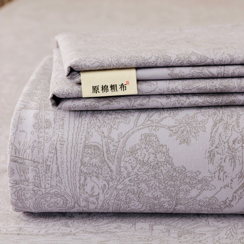Sábana de tela gruesa vieja de algodón puro pieza individual 100 algodón engrosamiento lino dormitorio pieza individual traje de tres piezas Four Seasons Universal New