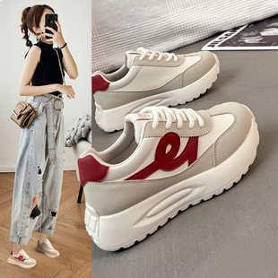 Platform Forrest Gump Shoes Women's 2025 Spring New All-match Student Casual sneaker Korean Style White Shoes 2507