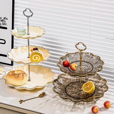 Nuevo plato de frutas de lujo ligero sala de estar mesa de té casera nuevo plato de dulces bandeja de pastel snack estante de postres mesa