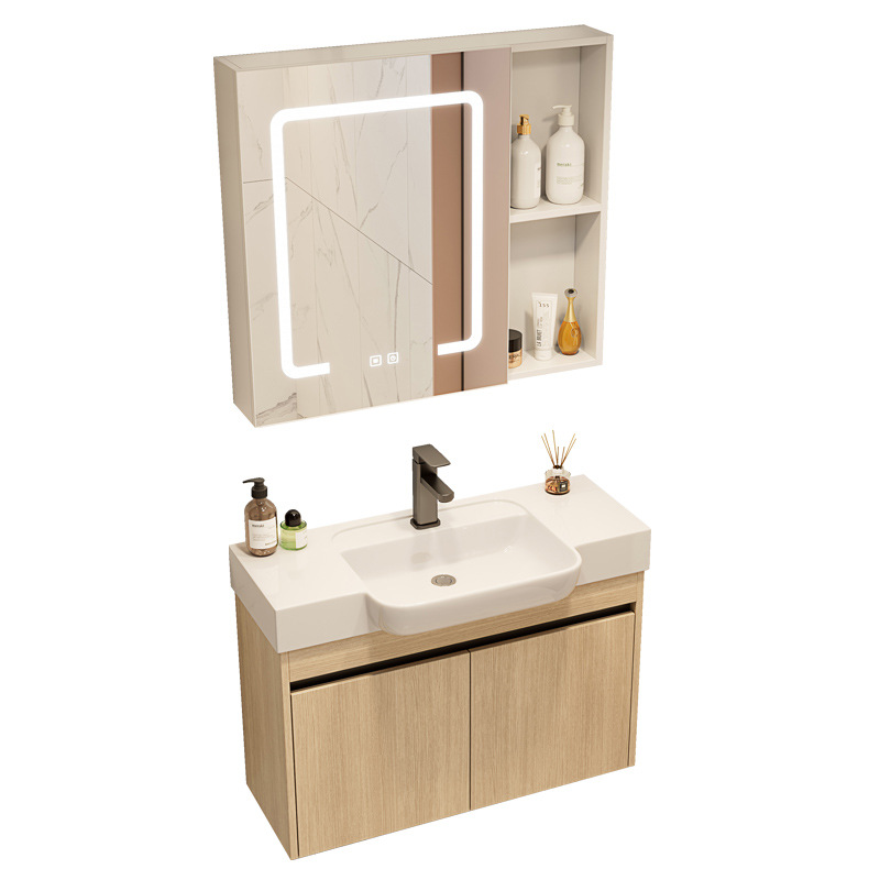 Color tronco espacio aluminio gabinete de baño combinación cerámica lavabo lavabo transfronterizo lavabo ultra estrecho lavabo