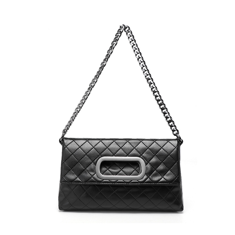 Women's Shoulder Bag With Chain And Lingge Pattern Crossbody Bag_voghion.com