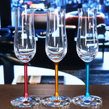 创意撞色质感易清洗高颜值杯子轻奢高档葡萄酒杯多色金属挺香槟杯