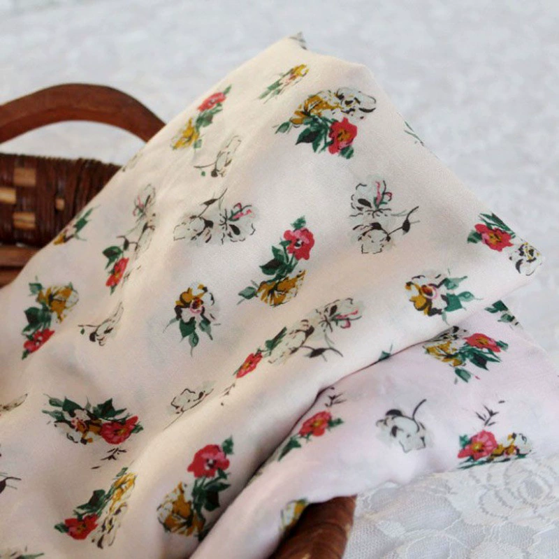 Шифон шелковая ткань, летний пижама, домашняя одежда, floral print