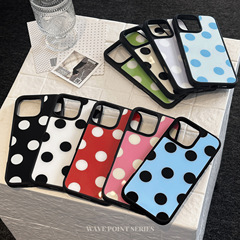 シンプルな水玉模様のApple 15 Pro Max用スマホケース、iPhone 16、ドーパミン17、アクリル13、耐衝撃14