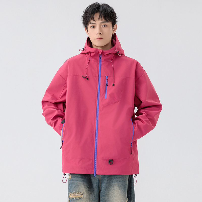NASA纯色山系户外防风防水冲锋外套情侣款春季新款潮牌登山服夹克|undefined
