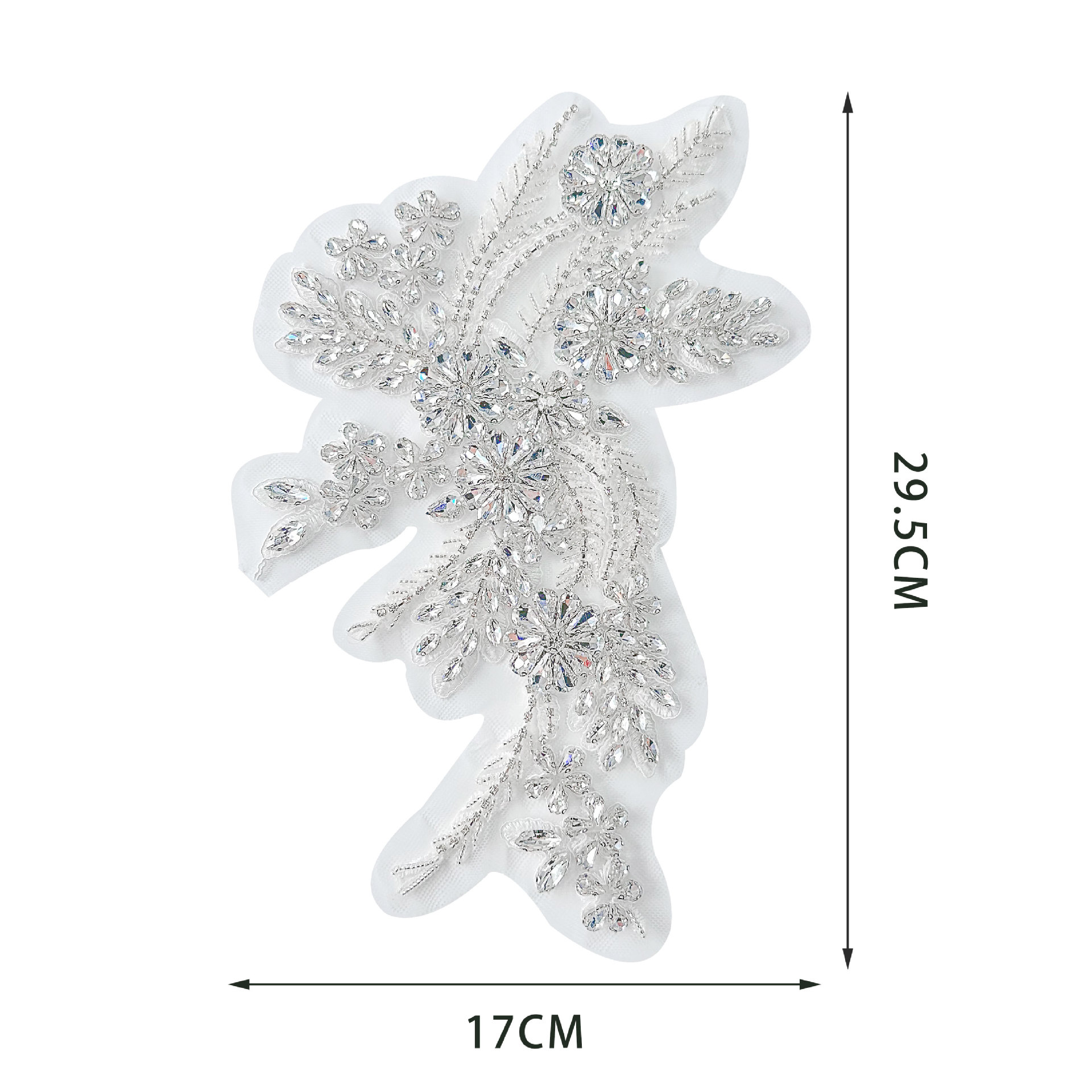 Tejido de vidrio pesado bordado mano clavado cuentas de cristal en collar flor de collar vestido de boda decoración accesorios DIY image 5