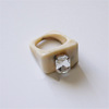 South Korean square goods, transparent acrylic ring, decorations, nail decoration, on index finger