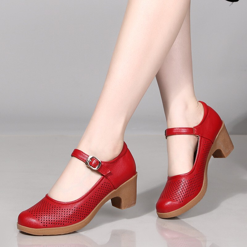 2025 Thick Heel Dance Shoes Women's Shoes European and American sneaker Dance Shoes Soft Sole Square Dance Shoes Single Shoes Sandals High Heels