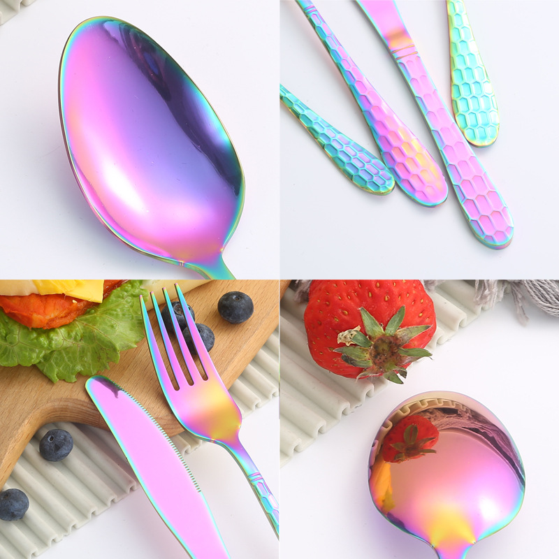 Fuente transfronteriza de cubiertos de acero inoxidable cuchillo y tenedor cuchara set cubiertos de agua set 24 / 36 / 48 piezas set caja de regalo set