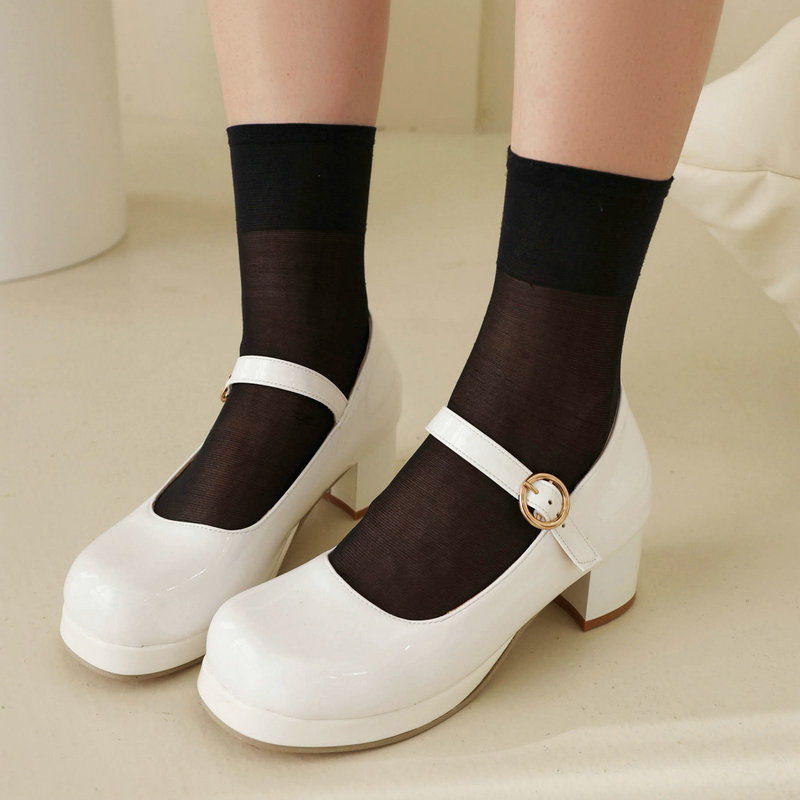 Japanese Versatile Lolita Retro Mary Jane Candy-Colored Patent Leather Basic Shoes Jk Chunky High Heels Women's Casual Shoes Japanese Versatile Lolita Retro Mary Jane Candy-Colored Patent Leather Basic Shoes Jk Chunky High Heels Women's Casual Shoes