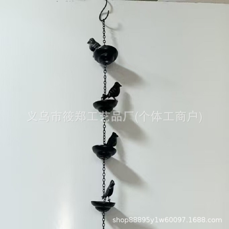 国境を越えた新しい工芸品鉄鳥レインチェーン屋外装飾装飾品レトロ金属軒漏れクラフト装飾|undefined