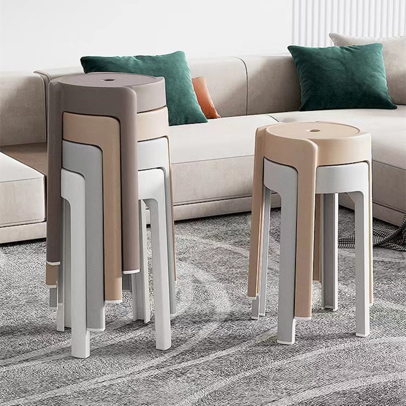 Stackable stool home plastic windmill round chair creative living room dining table plastic high chair modern minimalist style