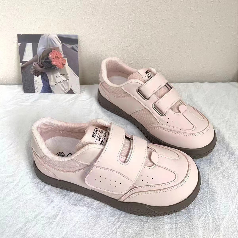 Unique Velcro German Training White Shoes for Women Versatile Chic Soft Sole Cute Casual Sneakers Casual Sports Shoes