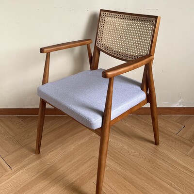 Northern Europe solid wood Dining chair household Restaurant Having dinner chair Retro balcony leisure time Armchair modern Simplicity Small apartment