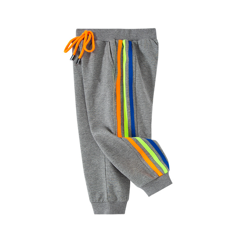 Pantalones deportivos para niños, estilo coreano, primavera y otoño 2026, pantalones de chándal para niños, pantalones largos de punto con tres rayas, venta al por mayor