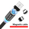 360-degree magnetic data cable round-type magnetic suction wire three-in-one suitable Android apple Type-C usb data cable