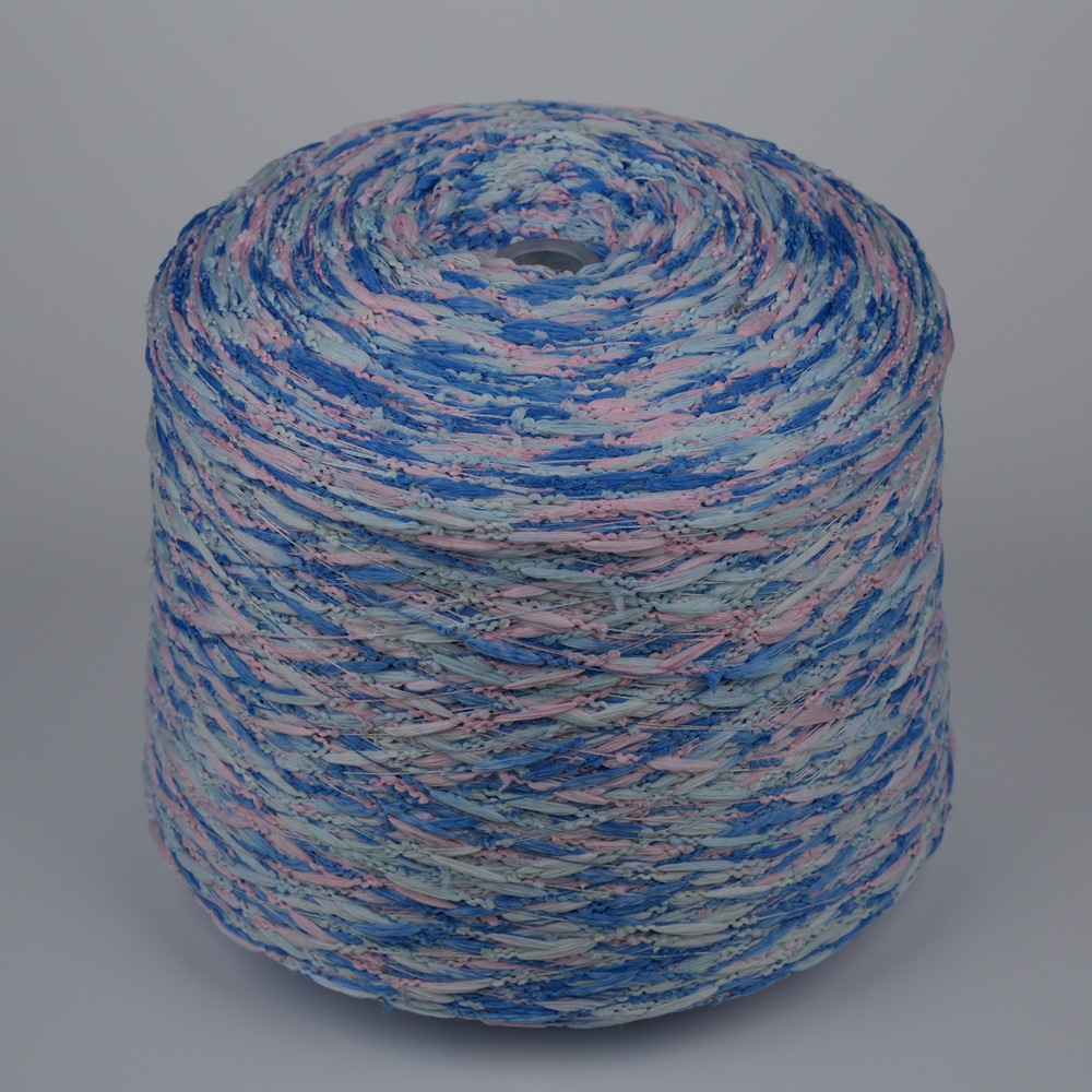 段染灯笼纱涤纶特种纱针织毛衫纱大小长彩点纱花式渐变纱