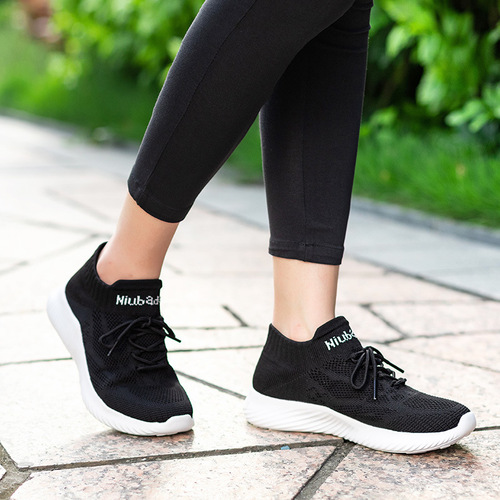 Niu domineering shuffle dance shoes women's summer square dance shoes soft sole mesh sports ghost step dance shoes 21191