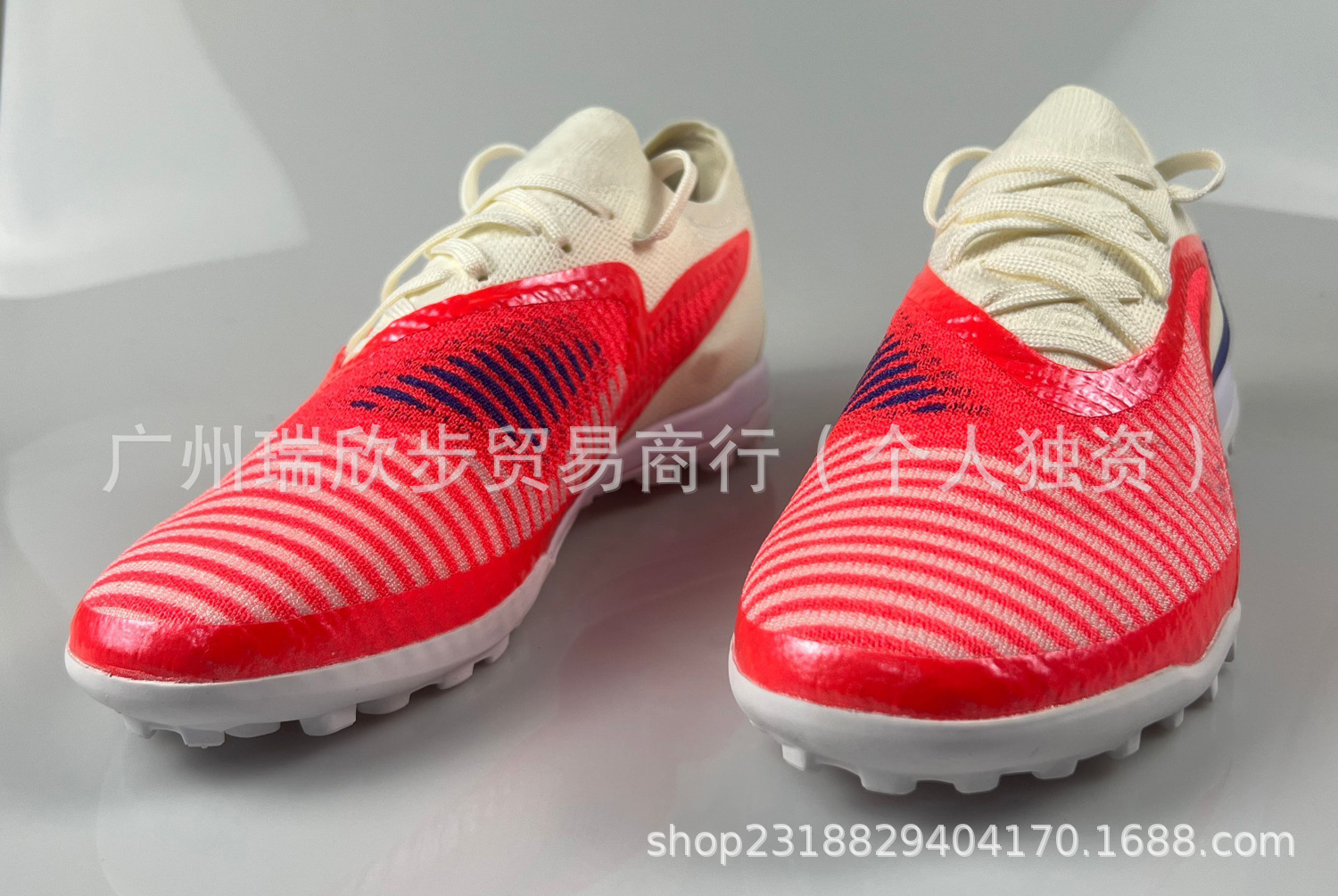 Other Knit Turf Soccer Cleats Low White Crimson