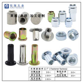 源头工厂平头全六角铆螺母四方拉帽半非标压铆螺母